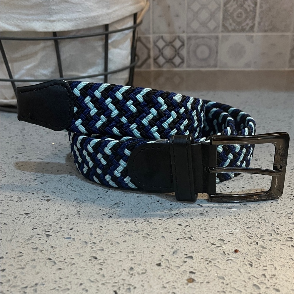 Fabric Leather Woven Belt
